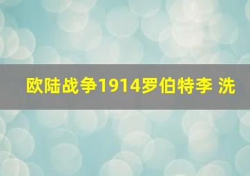 欧陆战争1914罗伯特李 洗